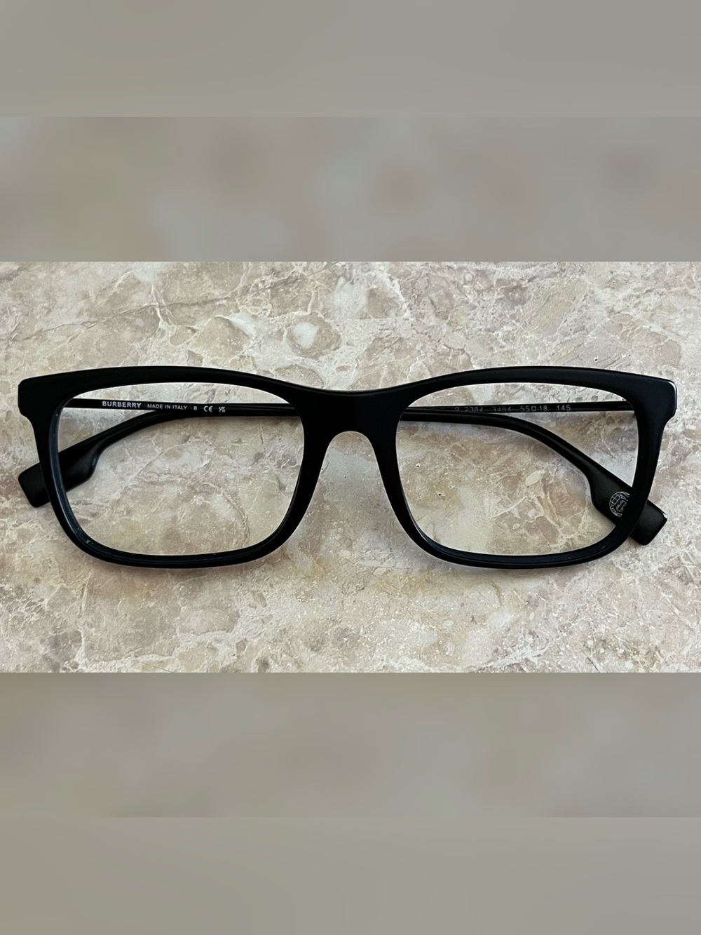 Burberry BE2384 Eyeglasses Frames Men's Black Full Rim Rectangle Shape